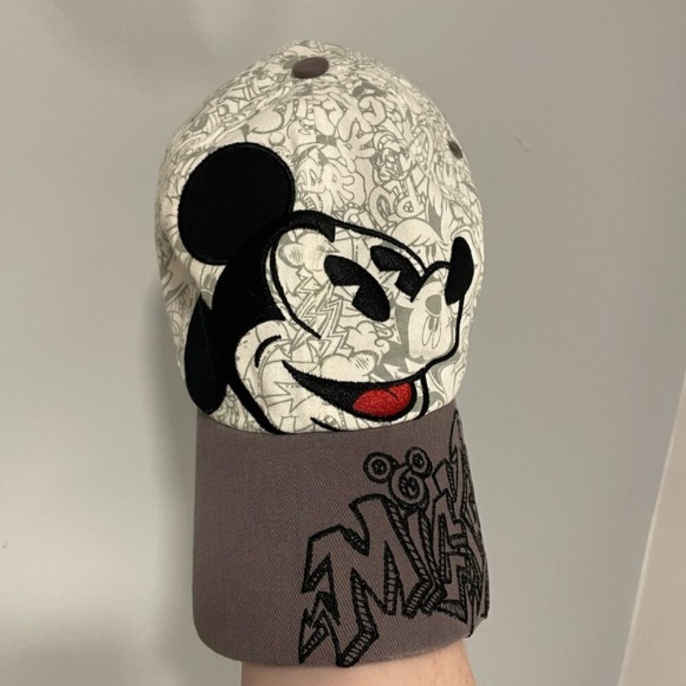 Disney Parks Mickey Mouse Embroidered Baseball Cap Hat Adult Unisex Graffiti